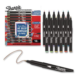 Creative Markers, Earth Tones, Fine Bullet Tip, Assorted, 12/pack