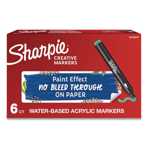 Creative Markers, Bullet Tip, Green, 6/pack