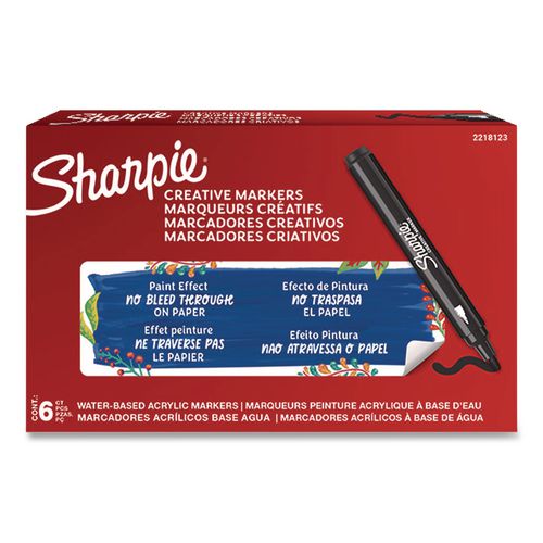 Creative Markers, Bullet Tip, Black, 6/pack