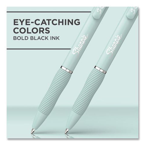 S-gel Gel Pen, Retractable, Medium 0.7 Mm, Black Ink, White Barrel, 4/pack