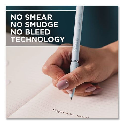 S-gel Gel Pen, Retractable, Medium 0.7 Mm, Black Ink, White Barrel, 4/pack