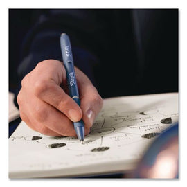 S-gel Gel Pen, Retractable, Medium 0.7 Mm, Black Ink, Gray Barrel, 4/pack