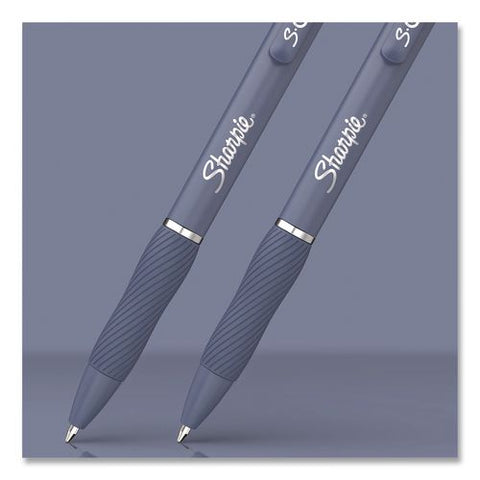 S-gel Gel Pen, Retractable, Medium 0.7 Mm, Black Ink, Gray Barrel, 4/pack