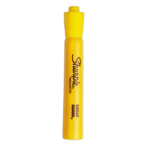 Tank Style Highlighters, Yellow Ink, Chisel Tip, Yellow Barrel, Dozen