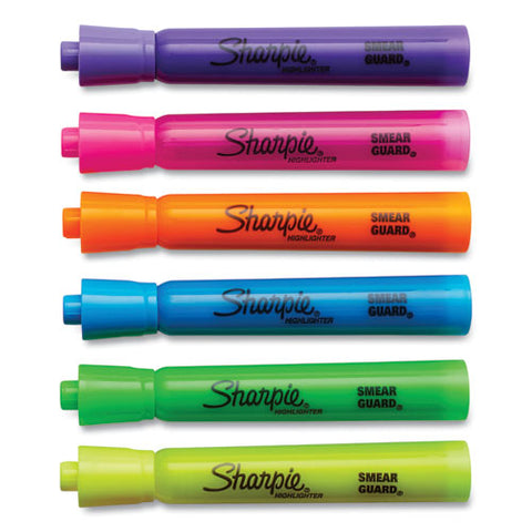 Tank Style Highlighters, Assorted Ink Colors, Chisel Tip, Assorted Barrel Colors, Dozen