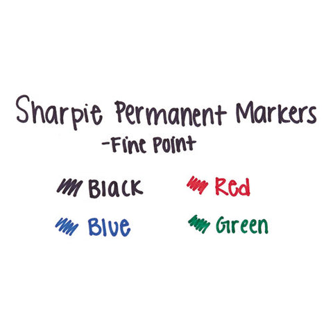 Fine Tip Permanent Marker, Fine Bullet Tip, Red, Dozen