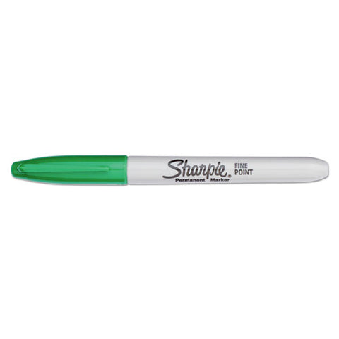 Fine Bullet Tip Permanent Marker, Green, Dozen