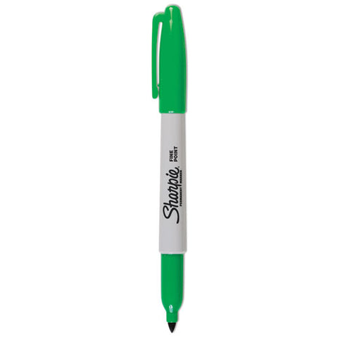 Fine Bullet Tip Permanent Marker, Green, Dozen