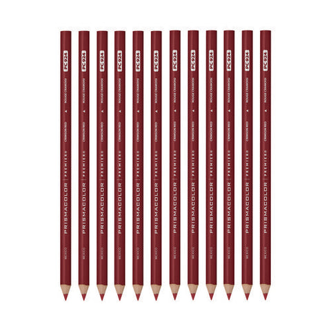 Premier Colored Pencil, Crimson Red Lead, Crimson Red Barrel, 12/pack