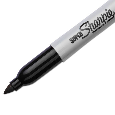 Super Permanent Marker, Fine Bullet Tip, Black, 6/pack