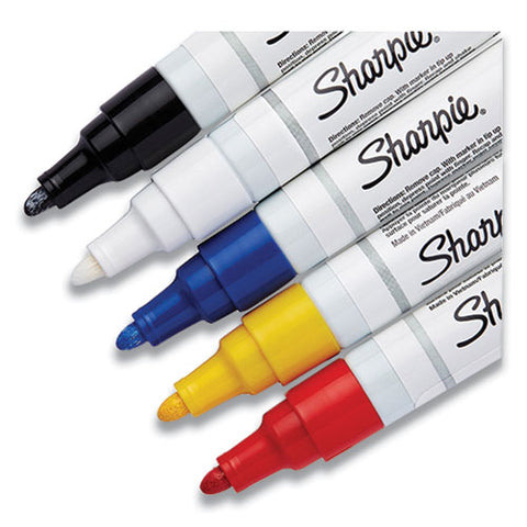 Permanent Paint Marker, Medium Bullet Tip, Assorted Colors, 5/pack