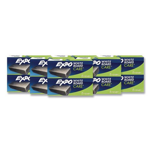 White Board Care Dry Erase Eraser, 5.13 X 2.25 X 1.25, Charcoal, 12/carton
