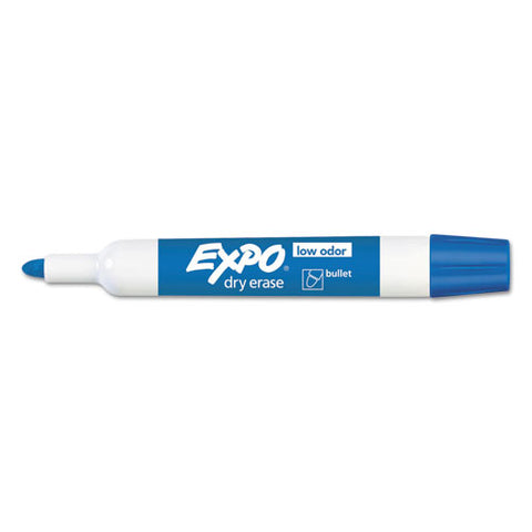 Low-odor Dry-erase Marker, Medium Bullet Tip, Blue, Dozen