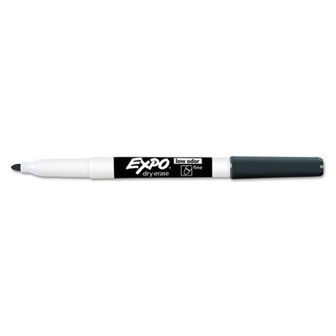 Low-odor Dry-erase Marker, Fine Bullet Tip, Black, Dozen