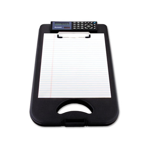 Deskmate Ii With Calculator, 0.5" Clip Capacity, Holds 8.5 X 11 Sheets, Black