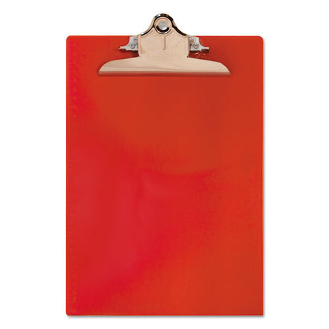 Recycled Plastic Clipboard With Ruler Edge, 1" Clip Capacity, Holds 8.5 X 11 Sheets, Red