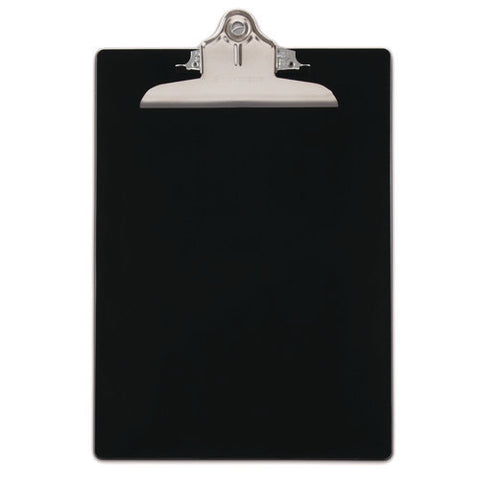 Recycled Plastic Clipboard With Ruler Edge, 1" Clip Capacity, Holds 8.5 X 11 Sheets, Black