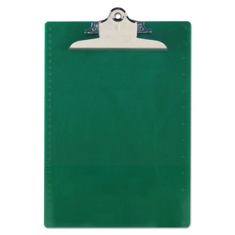 Recycled Plastic Clipboard With Ruler Edge, 1" Clip Capacity, Holds 8.5 X 11 Sheets, Green