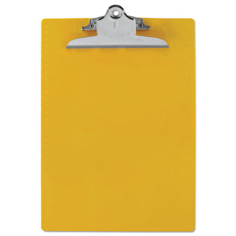 Recycled Plastic Clipboard With Ruler Edge, 1" Clip Capacity, Holds 8.5 X 11 Sheets, Yellow