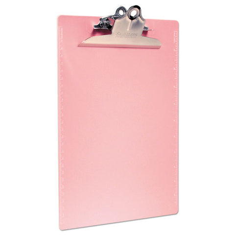 Recycled Plastic Clipboard With Ruler Edge, 1" Clip Capacity, Holds 8.5 X 11 Sheets, Pink