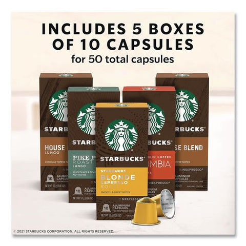 Original Line Variety Pack, Blonde Espresso/columbia/house Blend/pike Place Original Pods, 50/box