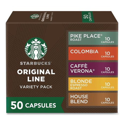 Original Line Variety Pack, Blonde Espresso/caffe Verona/colombia/house Blend/pike Place Original Pods, 50/box