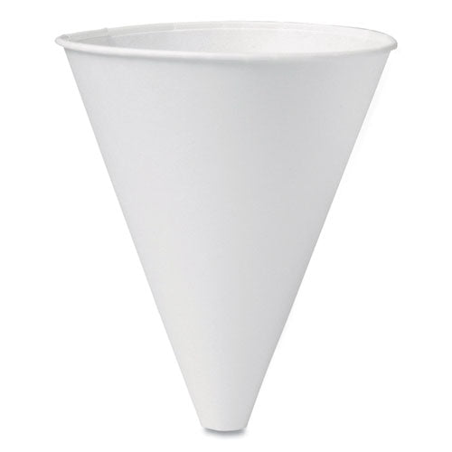 Bare Eco-forward Treated Paper Funnel Cups, 10 Oz, White, 250/bag, 4 Bags/carton