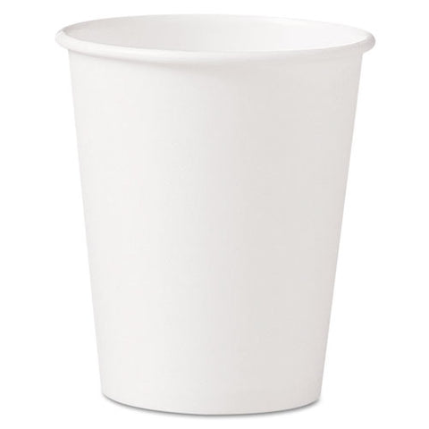 Single-sided Poly Paper Hot Cups, 10 Oz, White, 50/sleeve, 20 Sleeves/carton