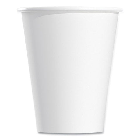 Single-sided Poly Paper Hot Cups, 8 Oz, White, 50/bag, 20 Bags/carton