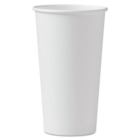 Single-sided Poly Paper Hot Cups, 20 Oz, White, 600/carton