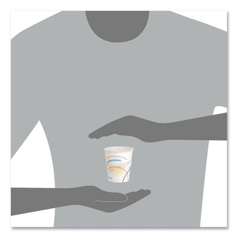 Paper Water Cups, 5 Oz, Meridian Design, 100/sleeve, 25 Sleeves/carton