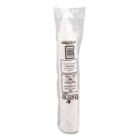 Bare Eco-forward Treated Paper Cone Cups, 6 Oz, White, 200/sleeve, 25 Sleeves/carton