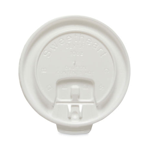 Lift Back And Lock Tab Cup Lids For Foam Cups, Fits 10 Oz Solo Trophy Hot/cold Drink Cups, Plastic, White, 2,000/carton