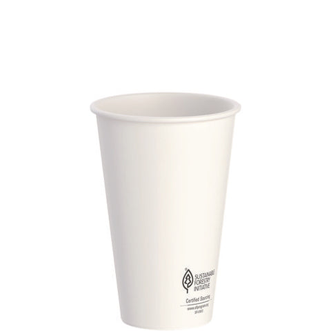 Thermoguard Insulated Paper Hot Cups, 16 Oz, White Sustainable Forest Design, 600/carton