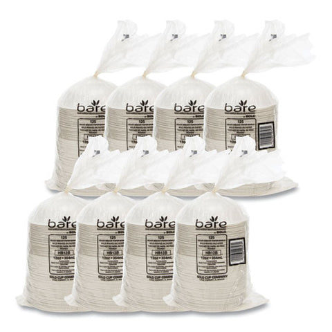 Bare Eco-forward Clay-coated Paper Dinnerware, Proplanet Seal, Bowl, 12 Oz, White, 125/bag, 8 Bags/carton