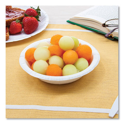 Bare Eco-forward Clay-coated Paper Dinnerware, Proplanet Seal, Bowl, 12 Oz, White, 125/bag, 8 Bags/carton