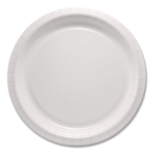 Compostable Paper Dinnerware, Proplanet Seal, Plate, 10" Dia, White, 500/carton