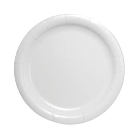 Bare Eco-forward Clay-coated Paper Dinnerware, Proplanet Seal, Plate, 9" Dia, White, 500/carton
