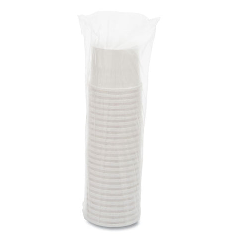 Flexstyle Double Poly Paper Containers, 12 Oz, 3.6" Diameter, White, Paper, 25/bag, 20 Bags/carton