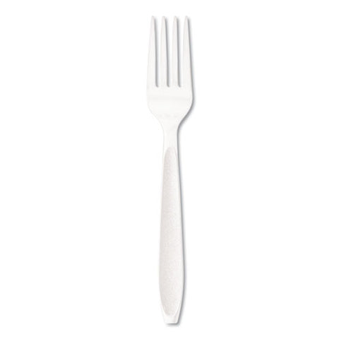 Impress Heavyweight Full-length Polystyrene Cutlery, Fork, White, 1,000/carton