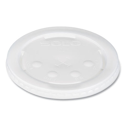 Polystyrene Plastic Flat Straw-slot Cold Cup Lids, Fits 28 Oz Cups, Translucent, 960/carton