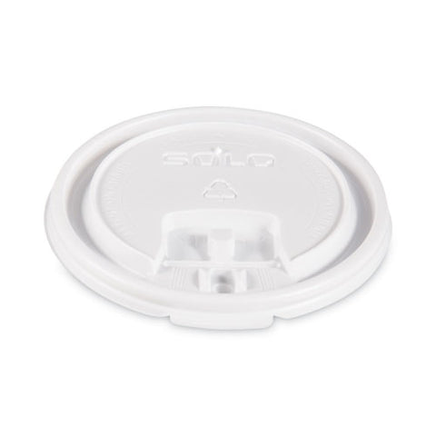 Lift Back And Lock Tab Lids For Paper Cups, Fits 10 Oz Cups, White, 100/sleeve, 10 Sleeves/carton