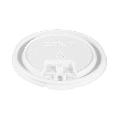 Lift Back And Lock Tab Lids For Paper Cups, Fits 10 Oz To 24 Oz Cups, White, 100/sleeve, 10 Sleeves/carton