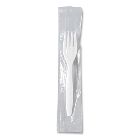 Regal Mediumweight Cutlery, Individually Wrapped, Fork, Plastic, White, 1,000/carton