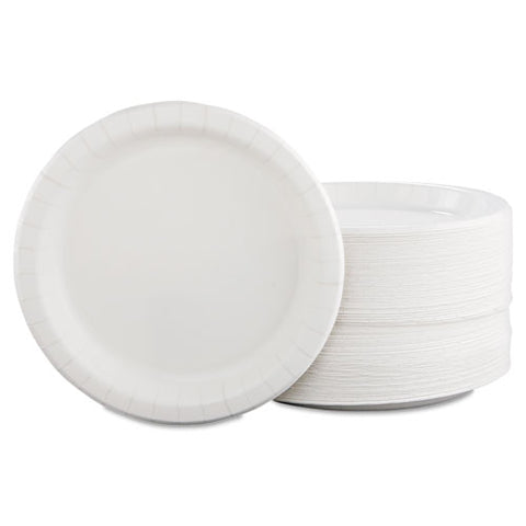 Bare Eco-forward Clay-coated Paper Dinnerware, Proplanet Seal, Plate, 8.5" Dia, White, 125/pack, 4 Packs/carton