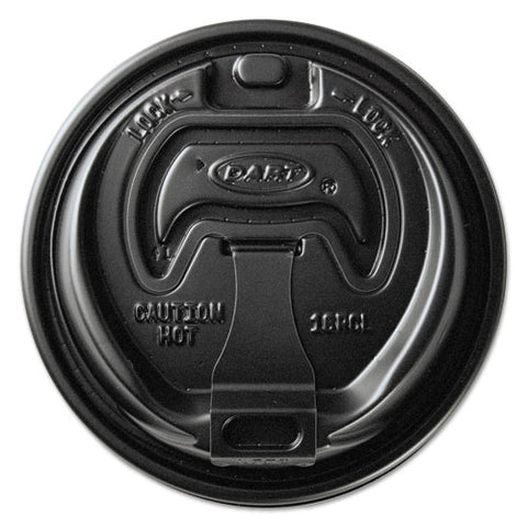 Optima Reclosable Lids For Hot Paper Cups, Fits 10 Oz To 24 Oz Cups, Black, 1,000/carton