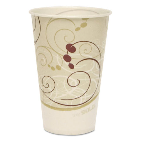 Symphony Treated-paper Cold Cups, 12 Oz, White/beige/red, 100/bag, 20 Bags/carton