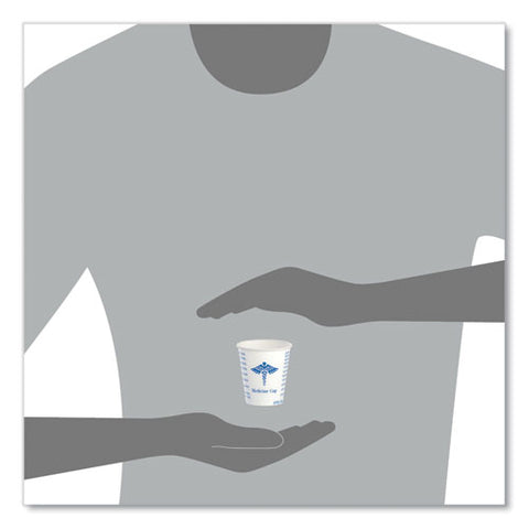 Paper Medical And Dental Graduated Cups, 3 Oz, White/blue, 100/bag, 50 Bags/carton