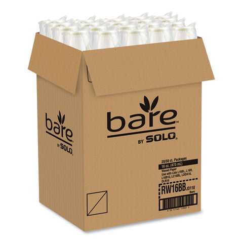 Bare Eco-forward Paper Cold Cups, 16 Oz, Green/white, 100/sleeve, 10 Sleeves/carton