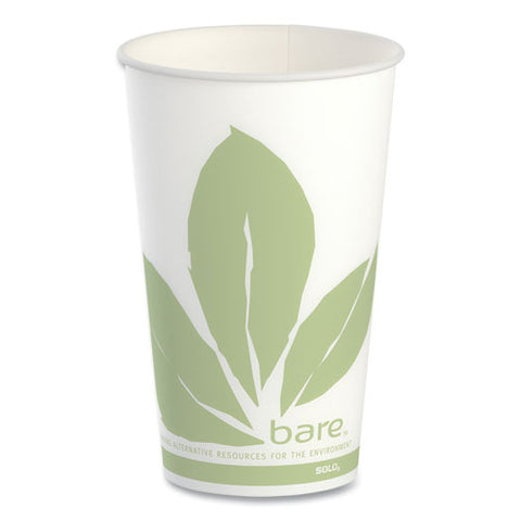 Bare Eco-forward Paper Cold Cups, 16 Oz, Green/white, 100/sleeve, 10 Sleeves/carton